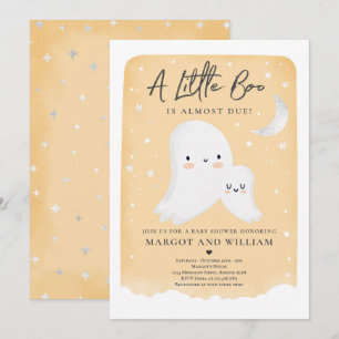 Little Boo Shower Halloween Ghost Baby shower Inv Kaart