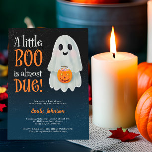Little boo spookpompoen Halloween baby shower Kaart