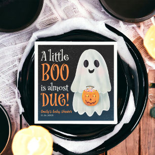 Little boo spookpompoen Halloween baby shower Servet