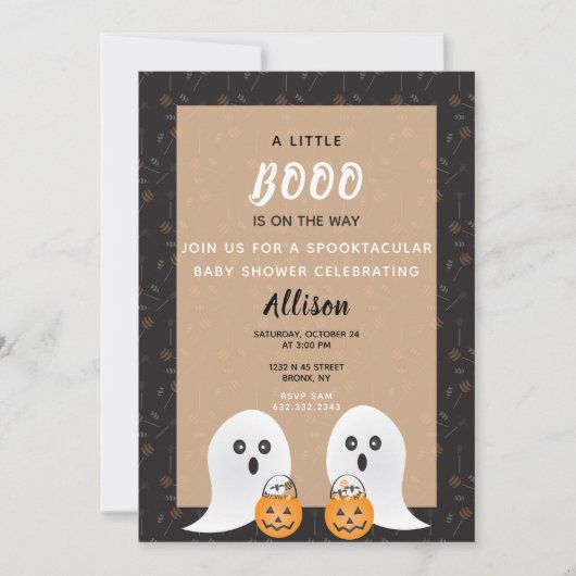 Little Boo Spooktacular Baby shower Ghosts Kaart (Voorkant)