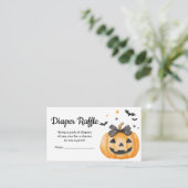 Little Boo Spooky Pumpkin Baby Luier Raffle Informatiekaartje (Staand voorkant)