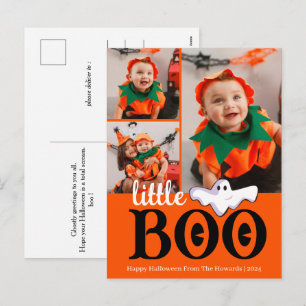 Little Boo! Spooky Schattige Halloween familie fot Feestdagenkaart