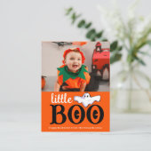 Little Boo! Spooky Schattige Halloween familie fot Feestdagenkaart (Staand voorkant)