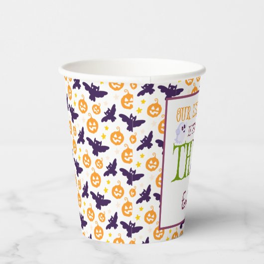 Little Boo Turning 3 Halloween 3rd Birthday Papieren Bekers (Rechts)