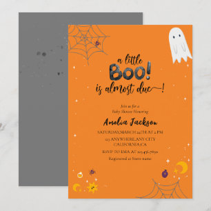 Little boo waterverf spooky ghost Baby shower Kaart