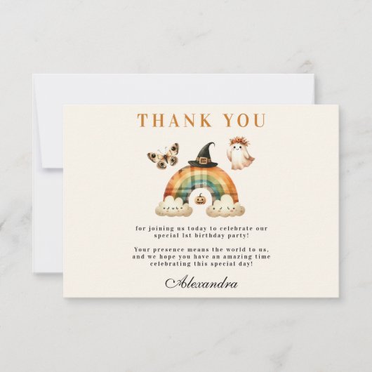 Little Boo Western eerste verjaardag Bedankkaart (Voorkant)