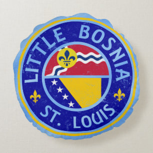 Little Bosnië St. Louis Round Pillow, Herzegovina Rond Kussen