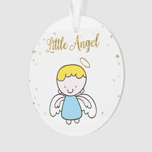 Little Boy Angel Sparkle Ornament (voorkant)