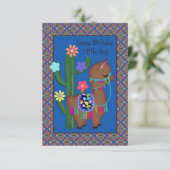 Little Boy Birthday | Schattig Little Llama (Staand voorkant)