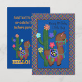 Little Boy Birthday | Schattig Little Llama (Voorkant / Achterkant)
