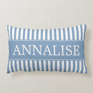 Little Boy Blue en White Stripes Personalized Kussen