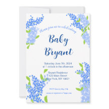 Little Boy Blue Floral Baby shower Uitnodiging