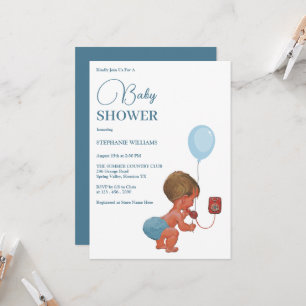 "Little Boy Calling" Baby shower Kaart