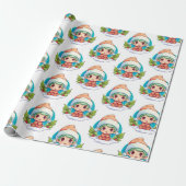 Little Boy Elf Xmas Magic Cadeaupapier (Uitgerold)
