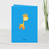 Little Boy Giraffe Birthday Kaart (Achterkant)