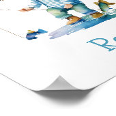 Little Boy-illustratie gepersonaliseerd Gevist Poster (Hoek)