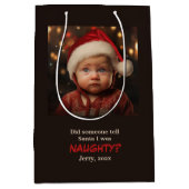 Little Boy Naughty List Leuke Kerst Medium Cadeauzakje (Voorkant)