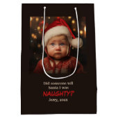 Little Boy Naughty List Leuke Kerst Medium Cadeauzakje (Achterkant)