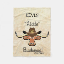 Little Boy's Longhorn Steer Fleece Blanket