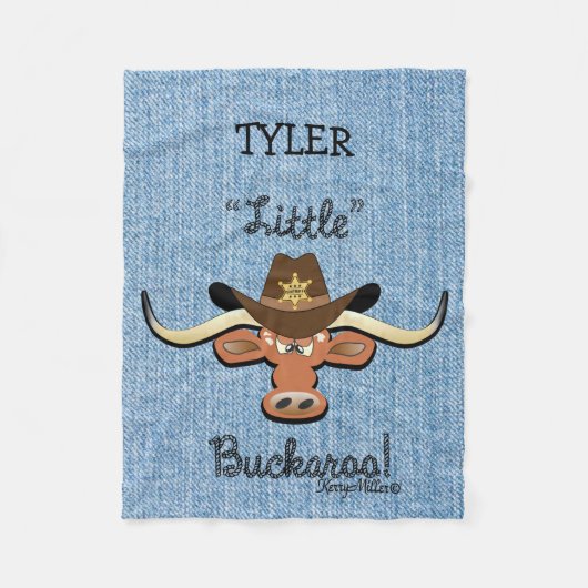 Little Boy's Longhorn Steer Fleece Blanket Deken (Voorkant)