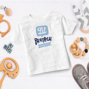 Little Brother Baby Notice Name & Monogram Kinder Shirts
