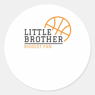 Little Brother Biggest fan Basketball Ronde Sticker
