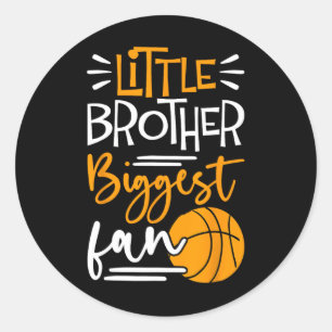 Little Brother Biggest Fan Bysketbyll Ronde Sticker