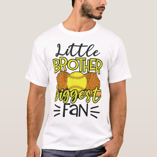 Little Brother Biggest Fan Softball T-shirt (Voorkant)