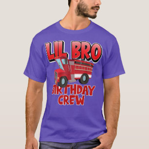 Little Brother Birthday Crew Fire Truck Firefight T-shirt