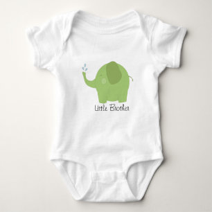 Little Brother of Sister Green Elephant Baby Romper