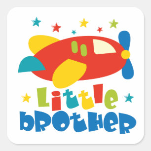 Little Brother Stars Plane Vierkante Sticker