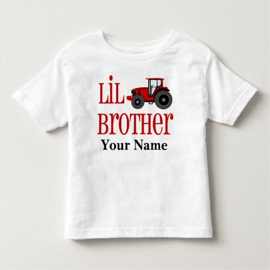 Little Brother Tractor Gepersonaliseerd T-shirt (Voorkant)
