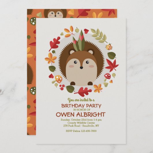 Little Brown Chipmunk Uitnodiging (Voorkant / Achterkant)