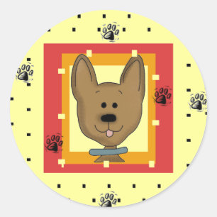 Little Brown Doggie Tshirts en Geschenken Ronde Sticker