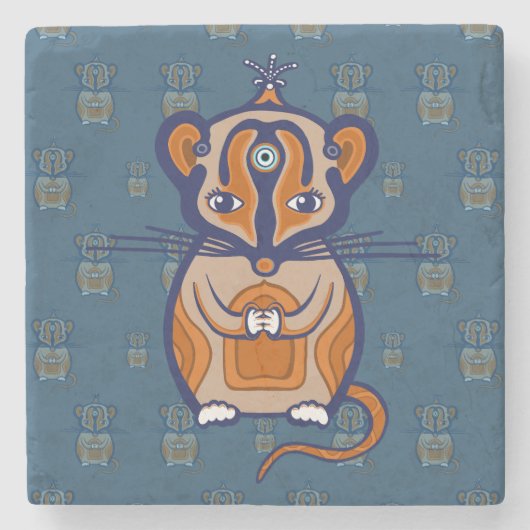 Little Brown Mouse Stenen Onderzetter (Voorkant)