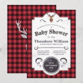 Little Buck - Invitation au Baby shower des bois (Devant / Derrière)