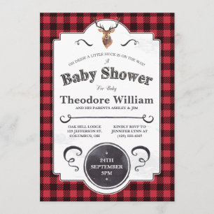 Little Buck - Woodland Baby shower Invitation Kaart