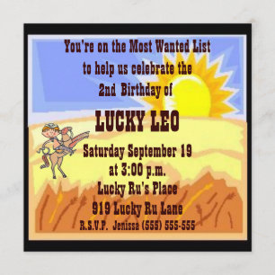 Little Buckaroo Birthday Party Invitation Kaart