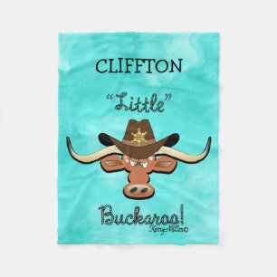 Little Buckaroo, Longhorn Steer Fleece Blanket