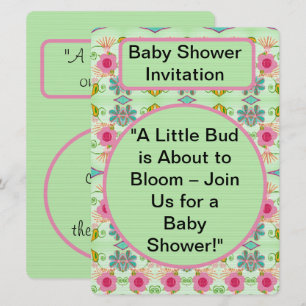 Little Bud is Blooming: Baby shower Kaart