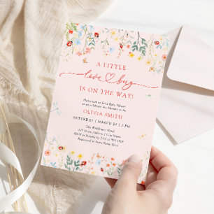 Little Bug Garden Blush Roze Baby shower Kaart