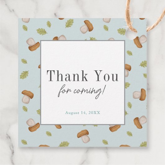 Little Bug Insects Mushroom Boy Baby shower Bedankjes Labels (Achterkant)