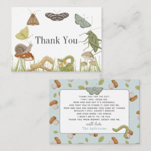 Little Bug Insects Mushroom Boy Baby shower Notitiekaartje