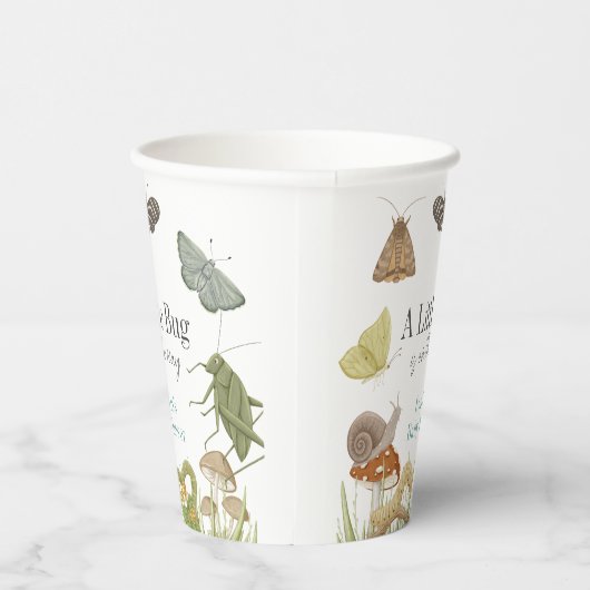Little Bug Insects Mushroom Boy Baby Shower Papieren Bekers (Rechts)