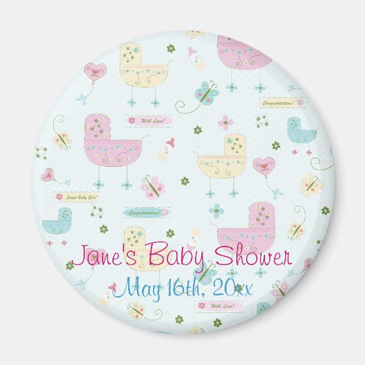 Little Buggy Baby shower Magnet Magneet (Voorkant)