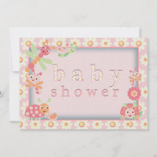Little Bugs Baby Shower Uitnodigingen Roze