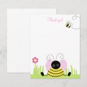 Little Bumble Bee 4x5 Flat Notitiekaartje (Voorkant / Achterkant)