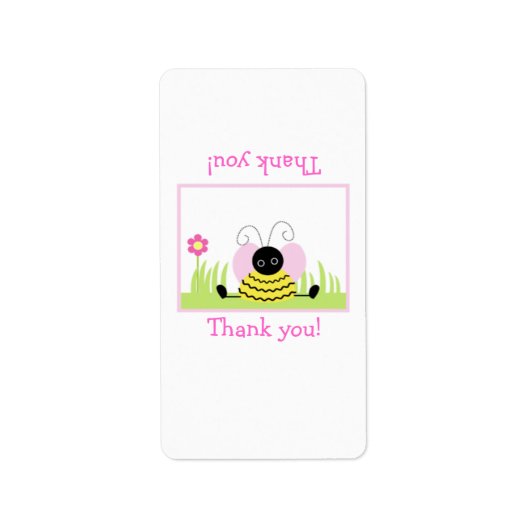 Little Bumble Bee Hershey Mini Wrapper Sjabloon Etiket (Voorkant)