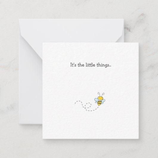 Little Bumble Bee Mini Merci Carte Note (Devant)
