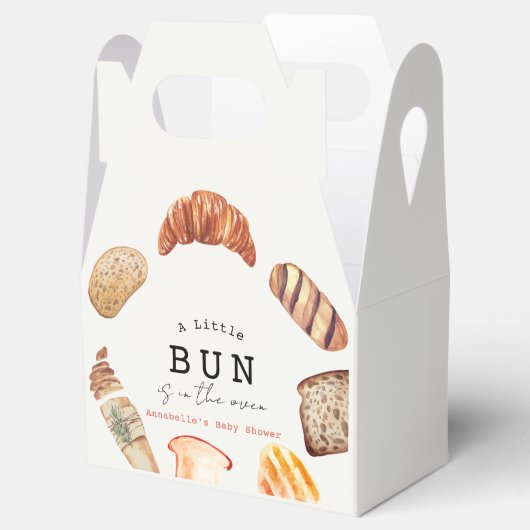 Little Bun in the Oven Bakery Pastries Baby Shower Bedankdoosjes (Geopend)